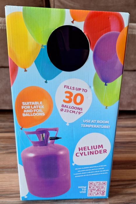 Pusta butla po helu do napełniania balonów