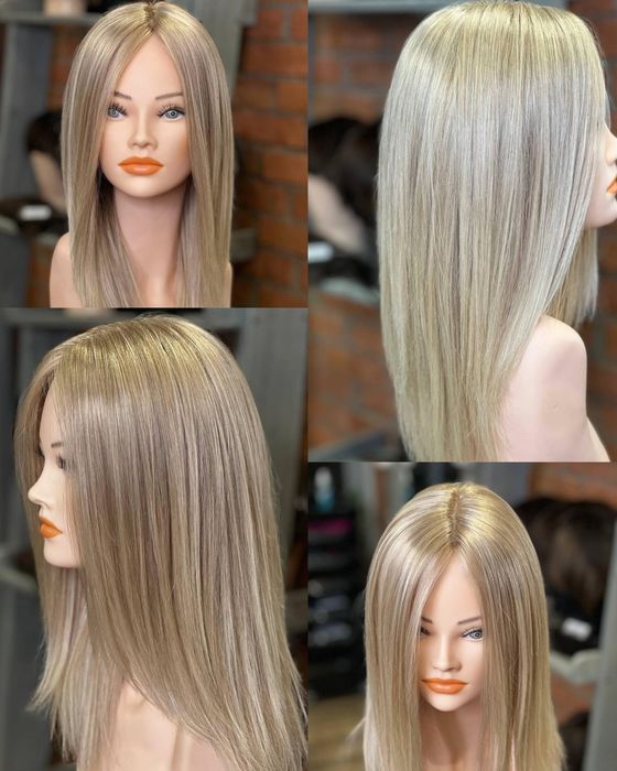 ‼️Натуральна перука блонд Парик натуральний після хіміотерапії