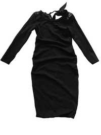 Sukienka ciążowa elegancka czarna koronka H&M Mama XS 34 jak nowa