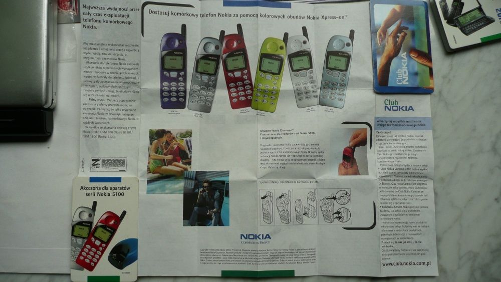 foldery NOKIA 3210, 8850, 5110, 6150, 9110 communicator
