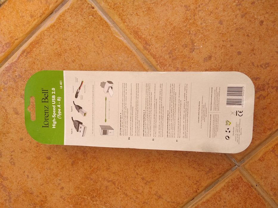 Cabo USB tipo A-B NOVO