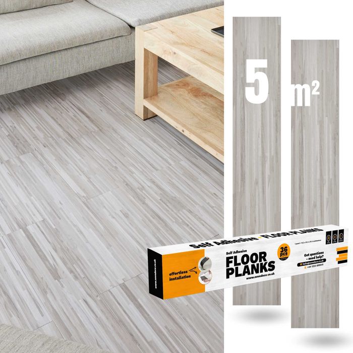 Panele Winylowe Samoprzylepne 5m² PUSTYNNY POPIEL Deski parkiet