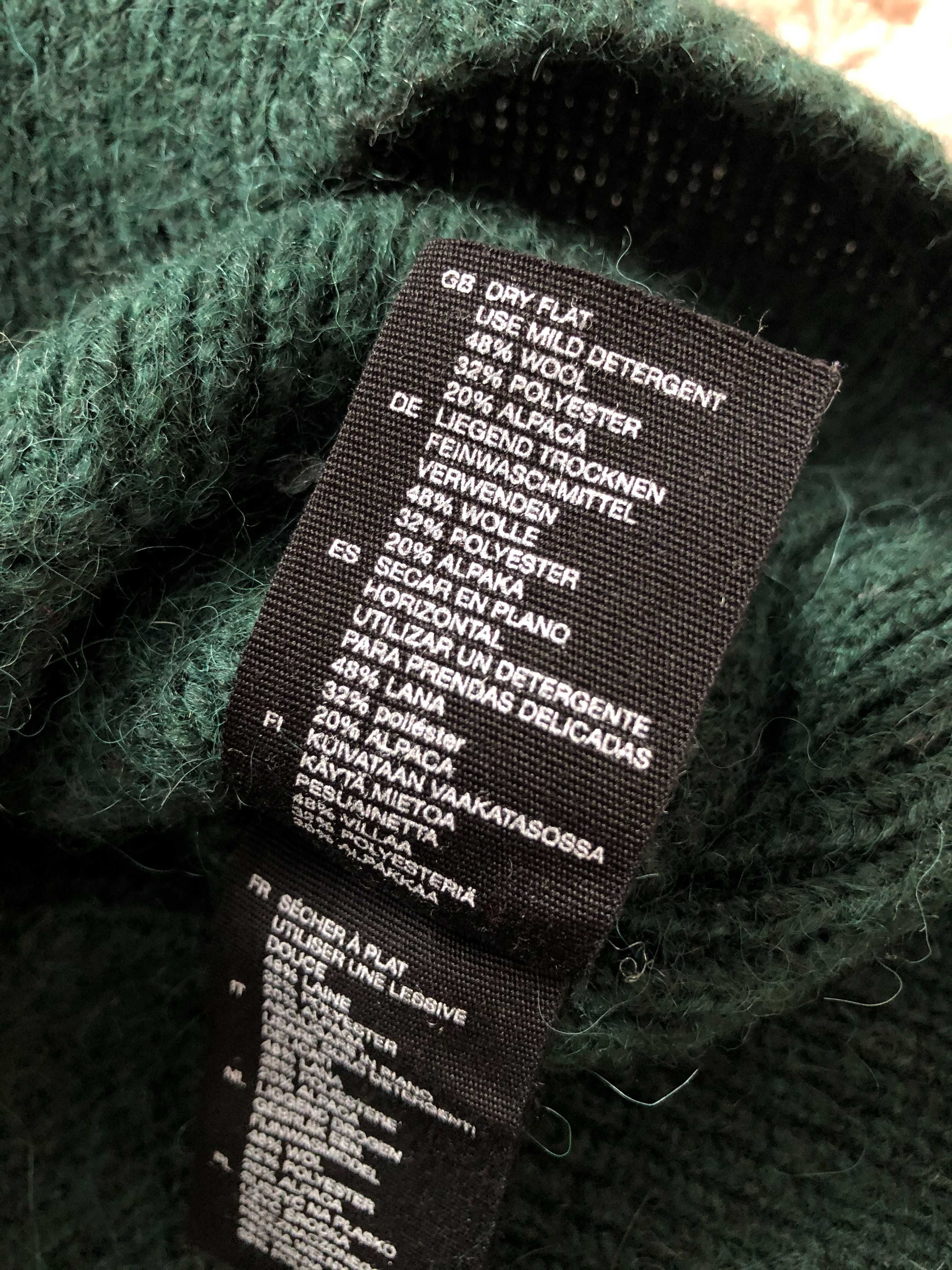 Sweter & Other Stories alpaka butelkowa zieleń zielony wełna wełniana