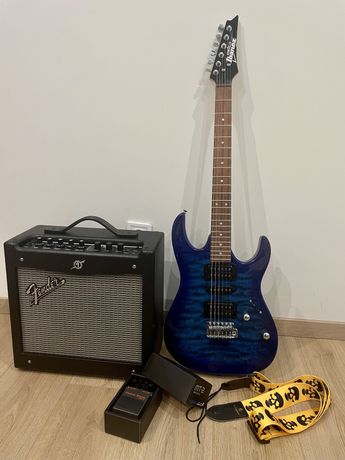 Гітара Ibanez GRX70QAL-TBB + Fender MUSTANG I V.2 + BOSS MT2 Metal zon