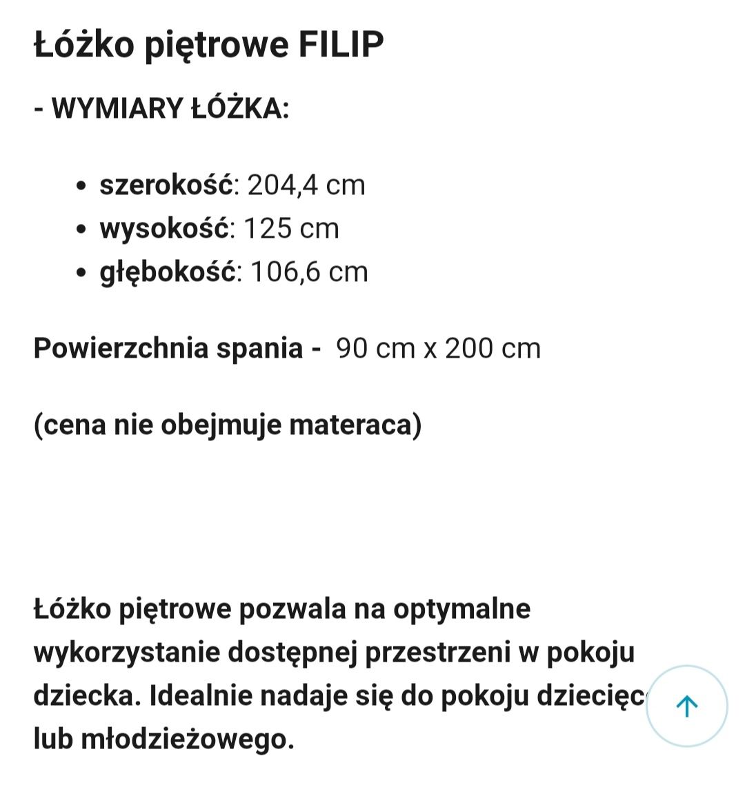 Łóżko piętrowe FILIP