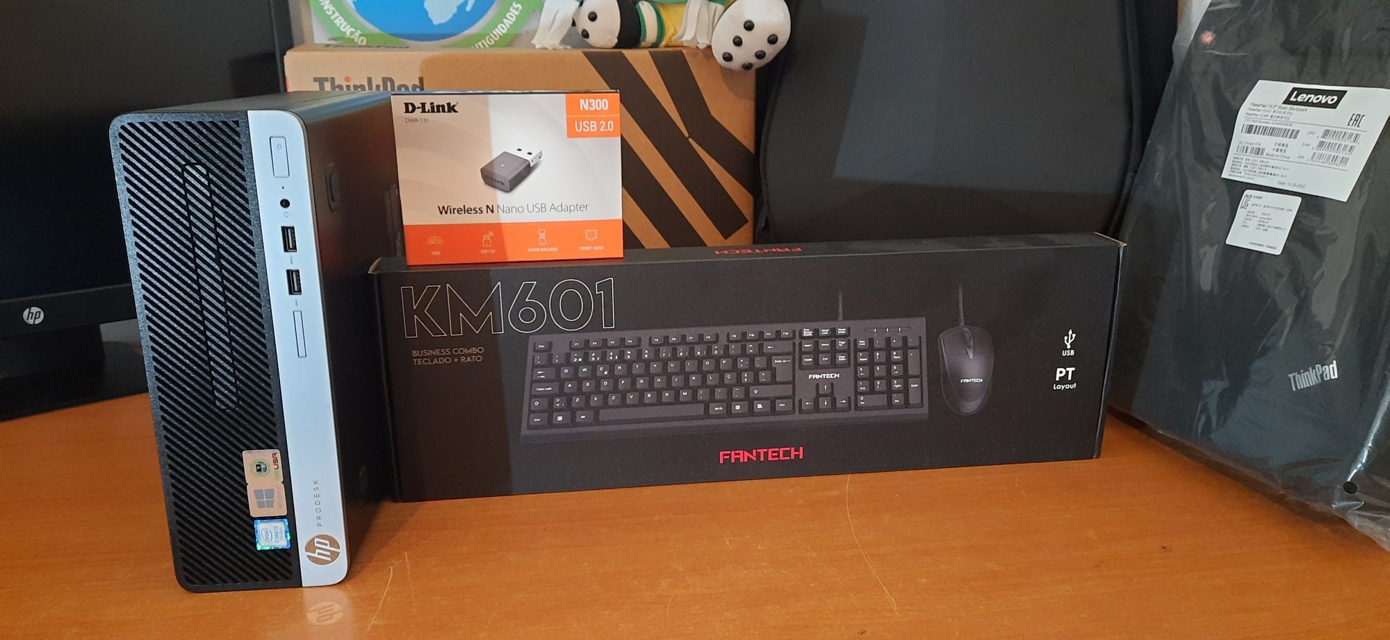 Pack Pç HP-400G4+Lcd 22"P. 7ªG|I5-7500-3.4G|16G|SSD512G|Kit|Wifi|W11
