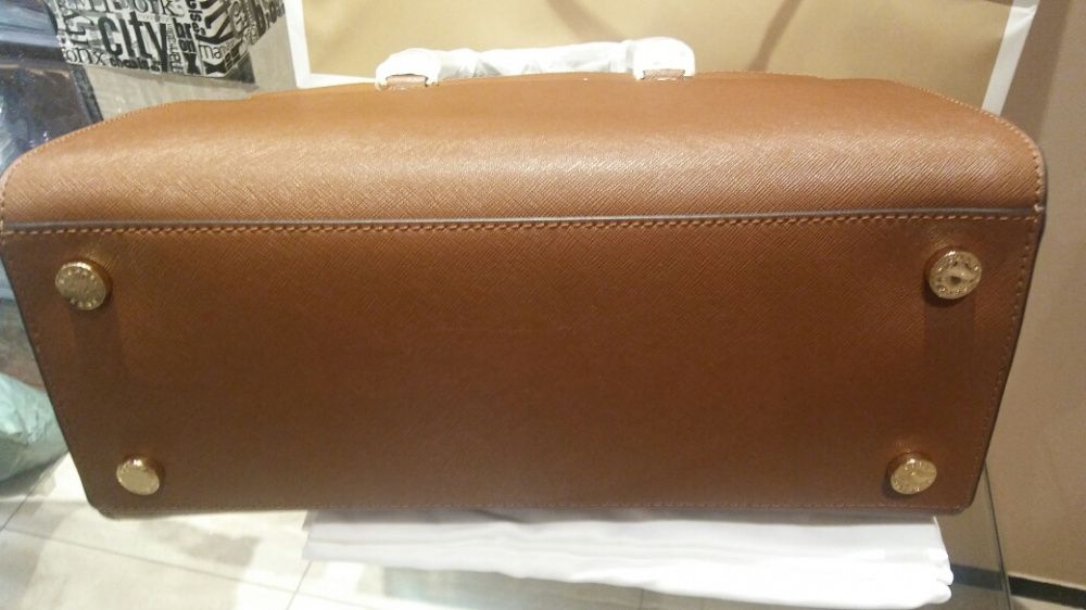 Michael Kors Selma brąz Large 37x27 saffiano skóra oryginał zapakowany