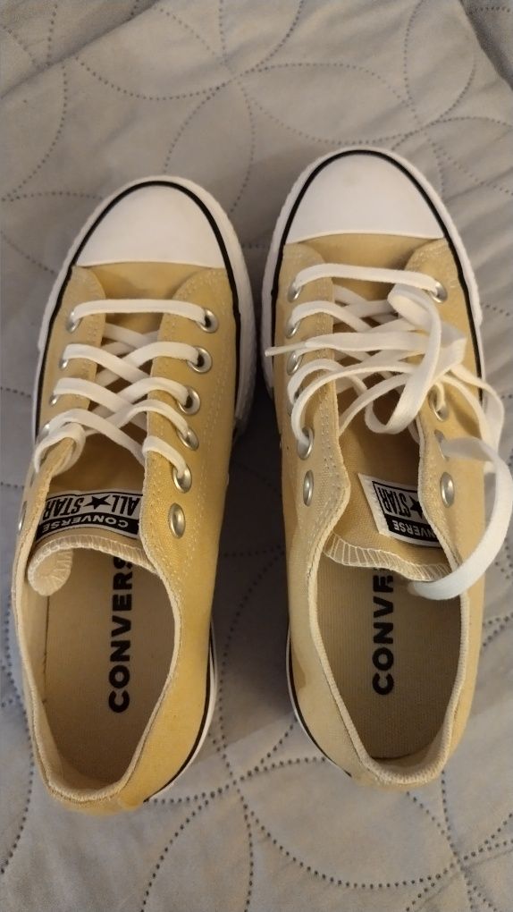 tenis com plataforma converse all star bege