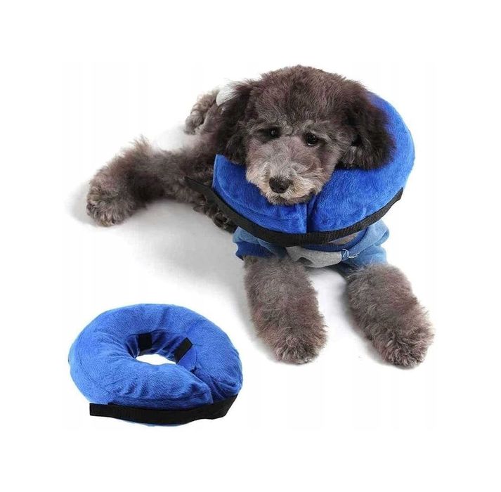 Miękki NOWY dmuchany kołnierz ochronny dla psa po zabiegu S/M/L