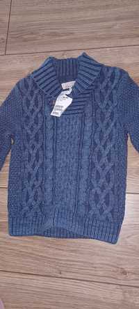 Niebieski swetr chłopięcy 98/104 hm