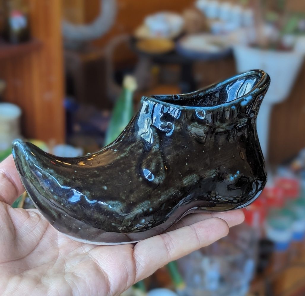 Ceramiczny but ciżemka szkliwiony PRL