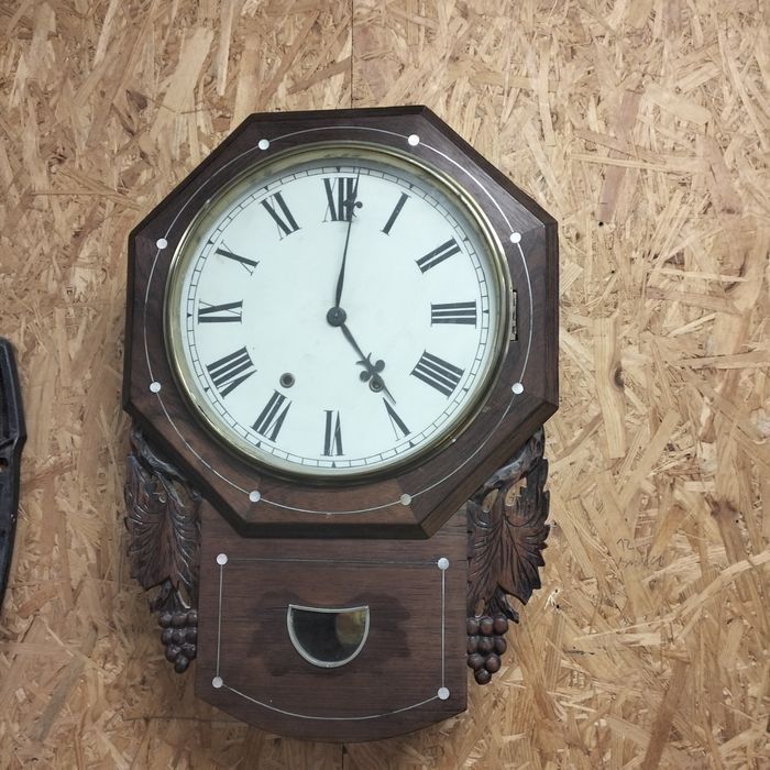 Duży stary zegar ścienny A38 sprawny
