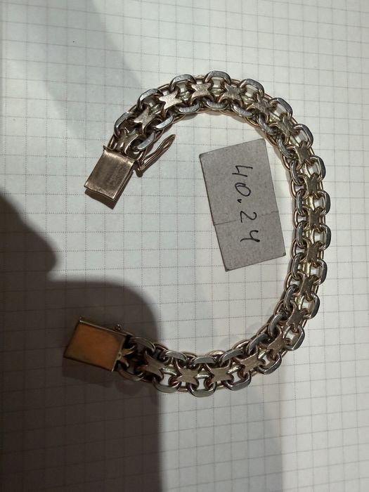 Браслет золотой двойной якорь