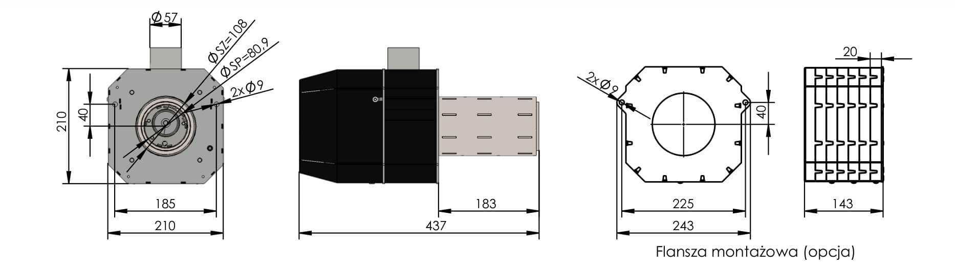 Palnik obrotowy na pellet KIPI ROTARY  4 - 16kW + ecoMax920