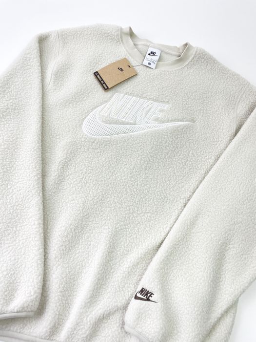 Оригінал! Чоловічий світшот Nike Sherpa білий (XL) Новий з бірками!