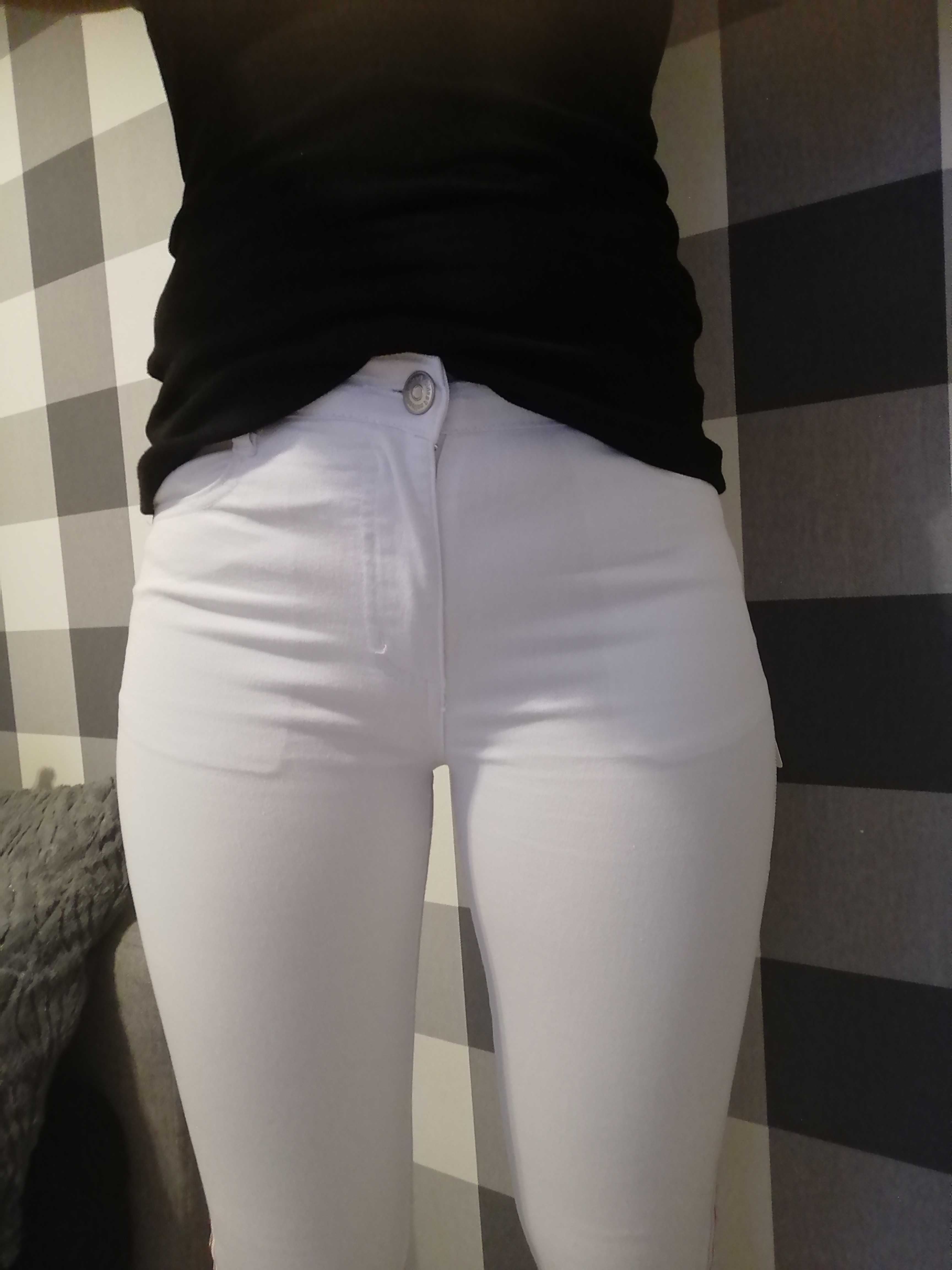 Spodnie damskie białe jeansowe