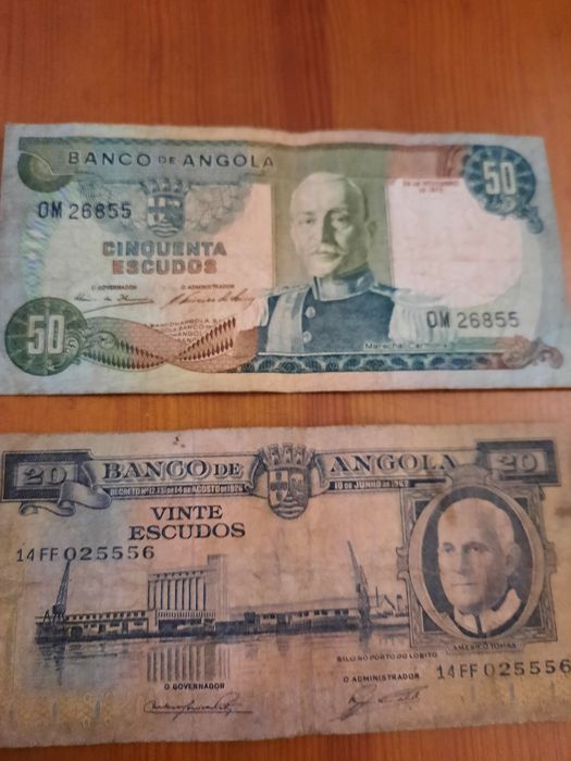 Notas de Angola ( colónia portuguesa) antigas