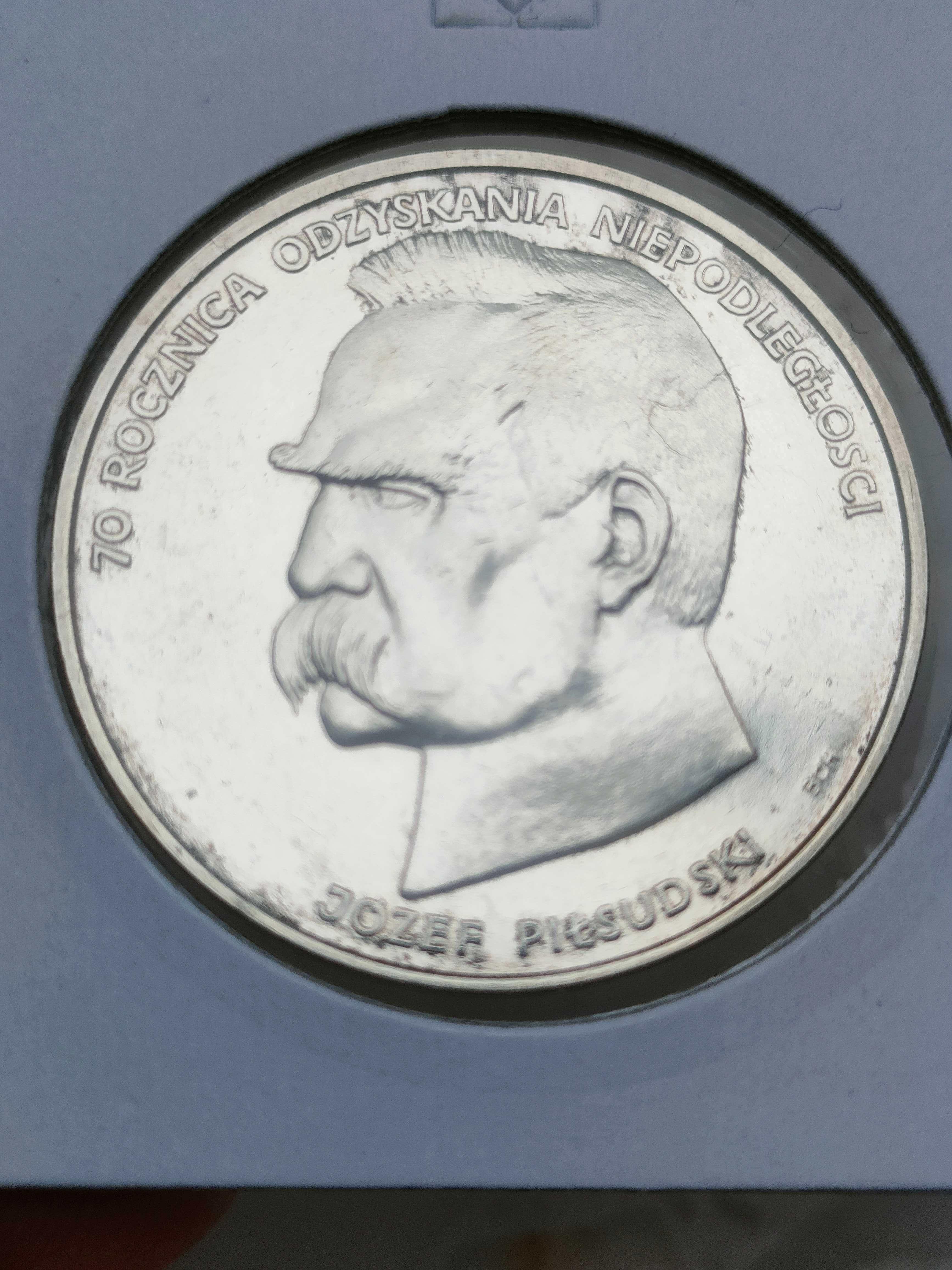 Zestaw monet Jan Paweł II 10000 zł 1987 i Piłsudski 50000 zł 1988