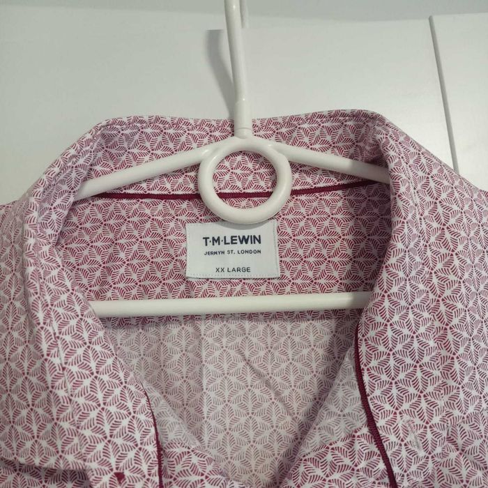 Koszula elegancka we wzór z długim rękawem męska duży rozmiar