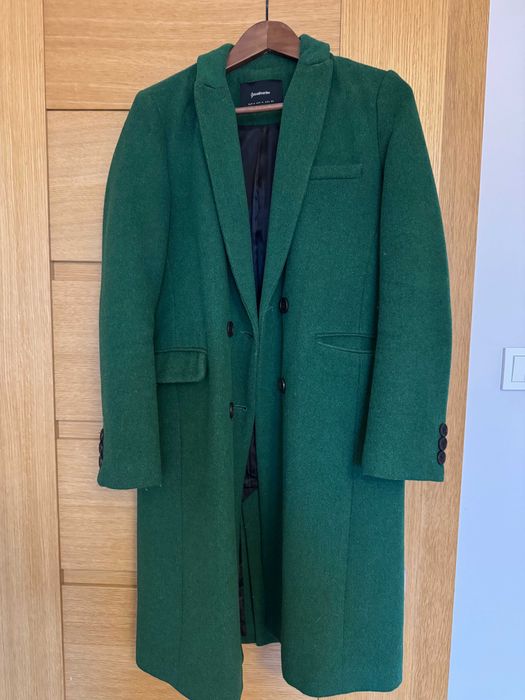 Płaszcz damski Stradivarius zielony rozmiar M