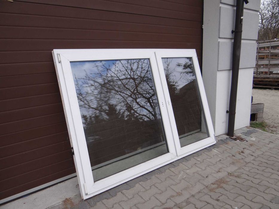 236x119 okno dwuskrzydłowe PCV używane - TANIE OKNA SZADEK