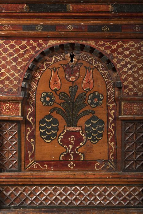 Arca/Baú de Pinho Pintado, Alpbach, Tirol - Datado de 1783