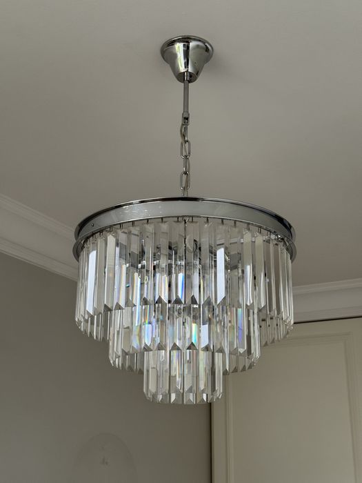 Kryształowy żyrandol 45 cm chrom – 2 sztuki, jak nowe