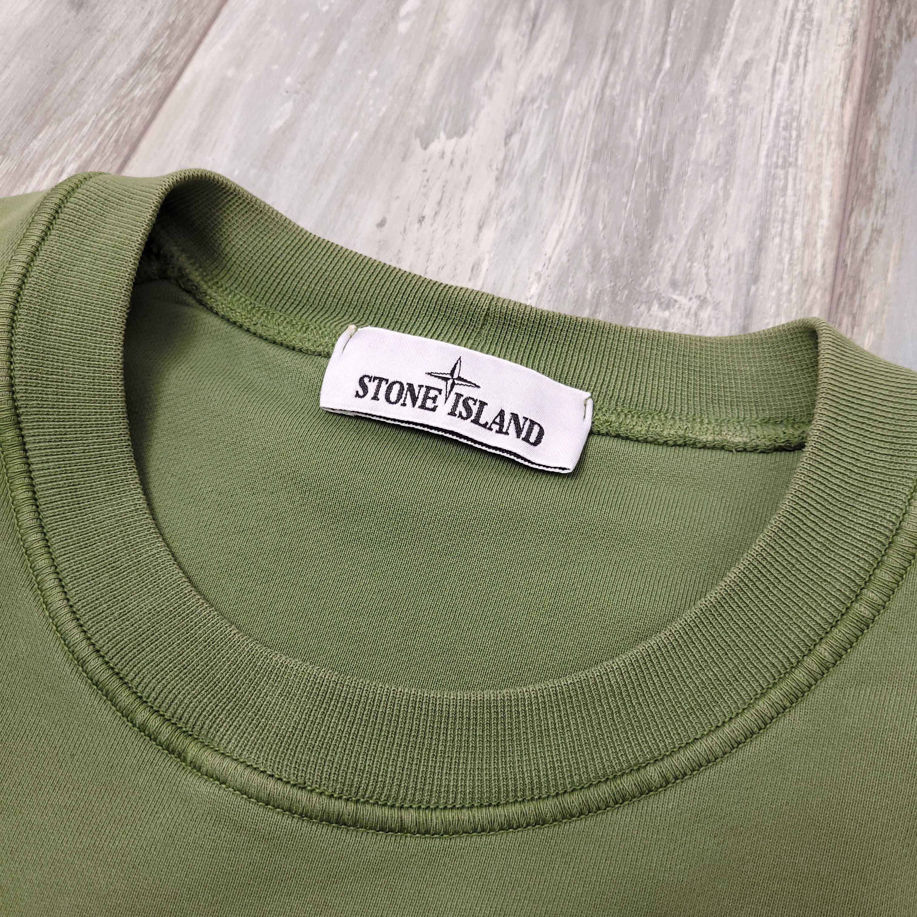 Stone Island Crewneck Army Dollars Cotton Hoodie Zielona Camo Męska