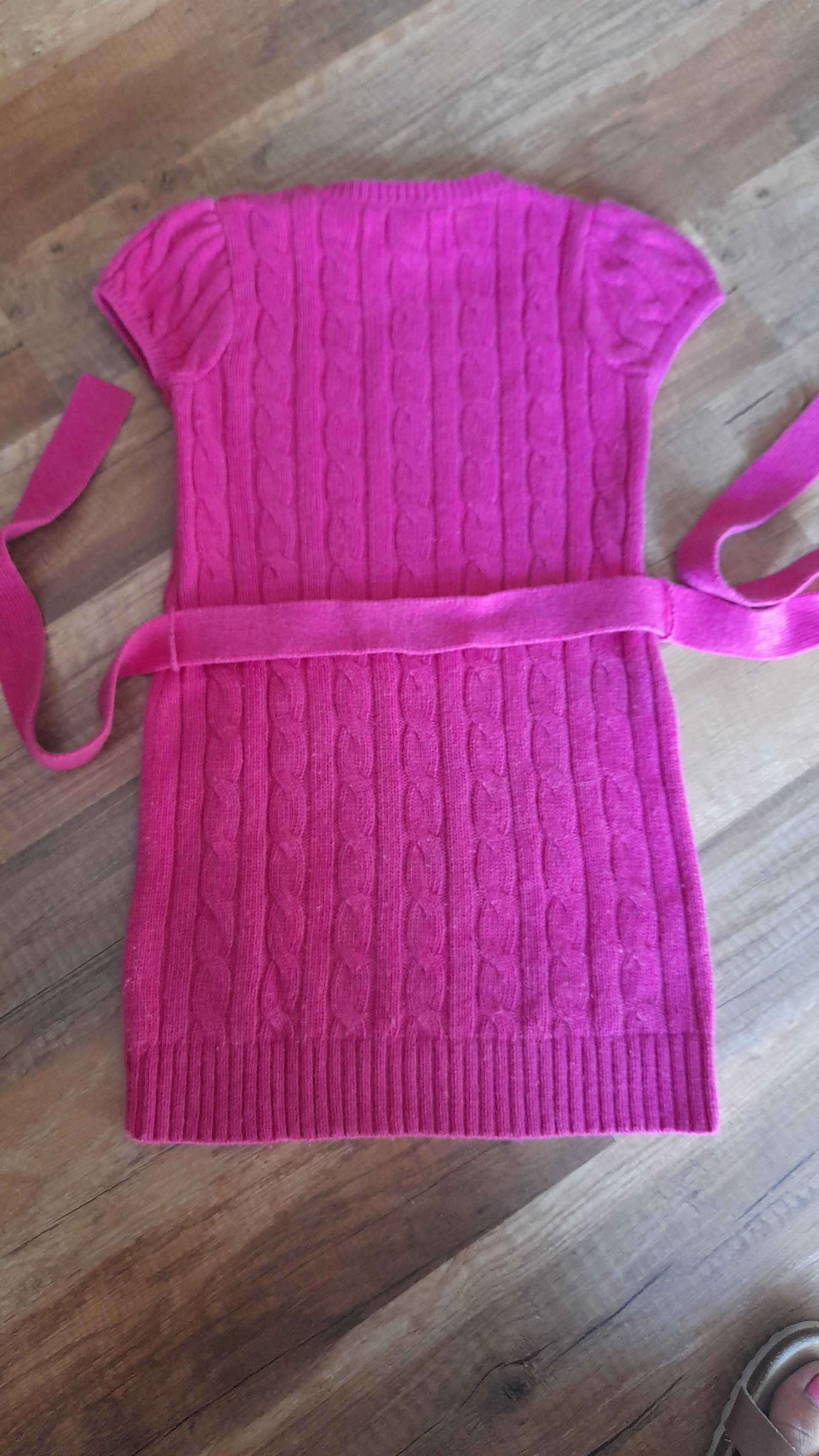 Ralph Lauren 104 sukienka sweterek tunika  różowa dziewczynka logo