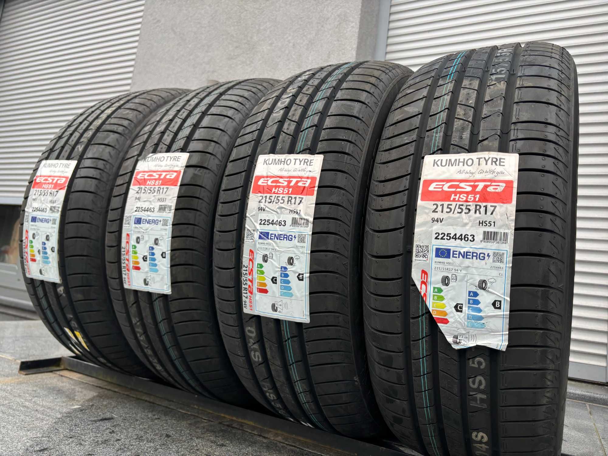 4szt letnie 215/55R17 Kumho Ecsta 94V C,B,71db Prosto z fabryki! gwar