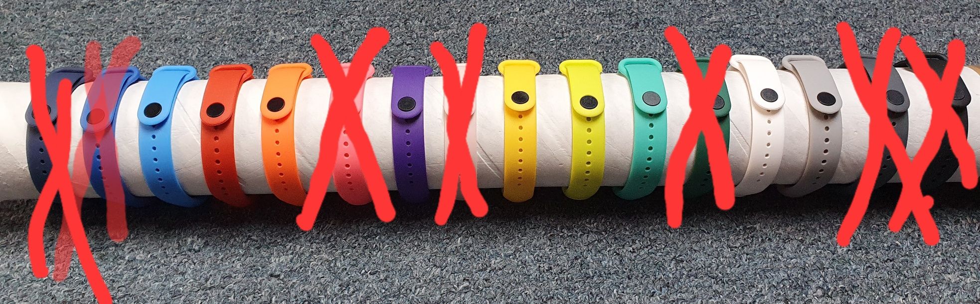 Trzy paski do opasek Xiaomi Mi Band 5, 6 różne kolory