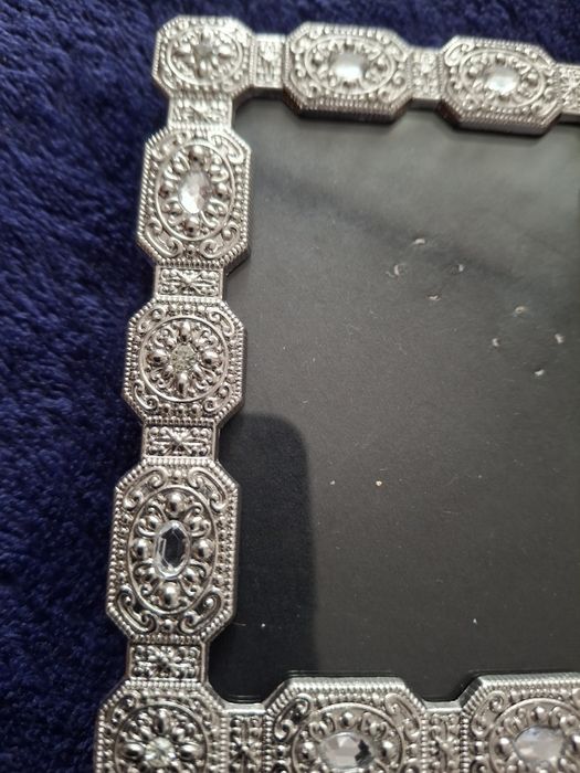 Шеббі-шик фоторамка з кристалами та сріблом