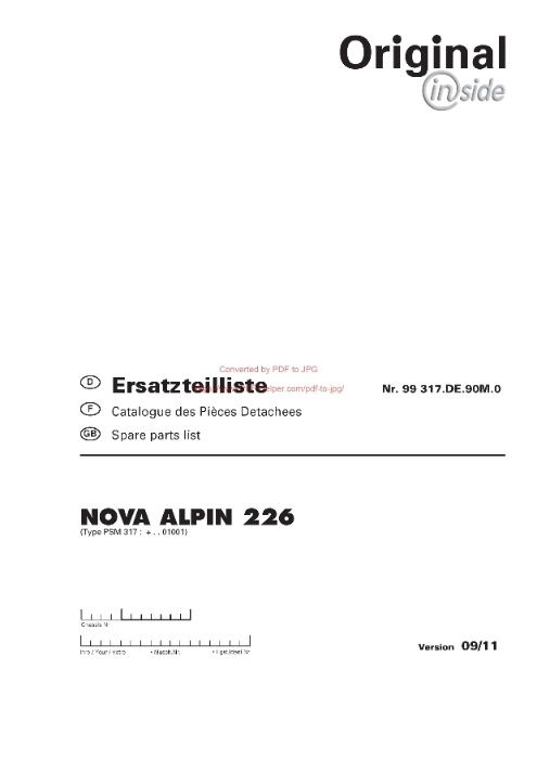 Katalog części kosiarka POTTINGER Nowa Alpin 226