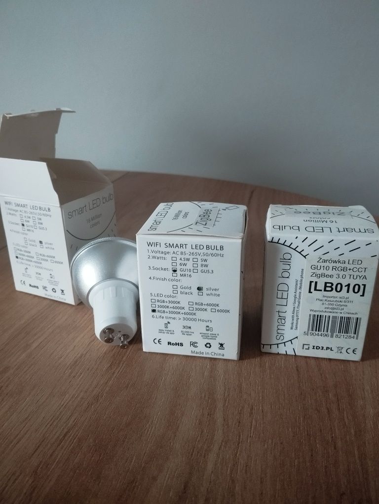 Nowa Żarówka X3 sztuki LED GU10 RGB+CCT ZigBee 3.0 TUYA