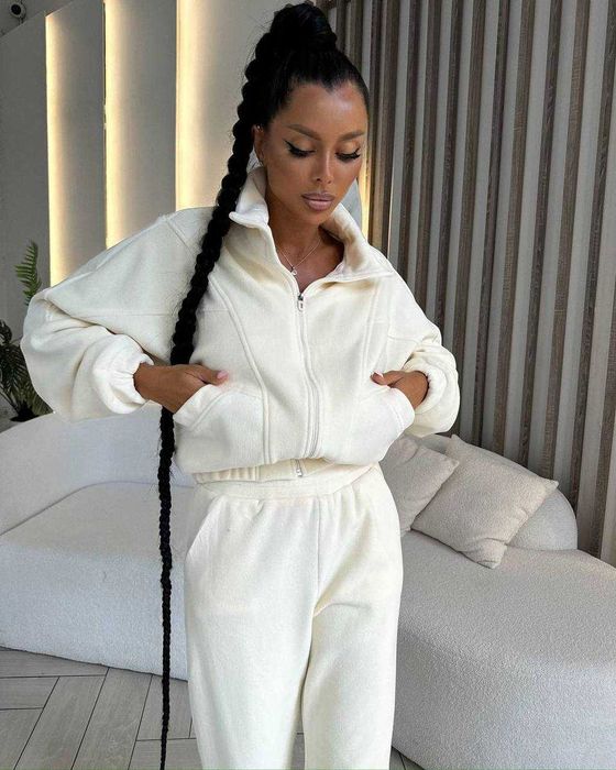 Костюм Фліс — Штани + Зіп Худі — Худі на замку — XS - XL