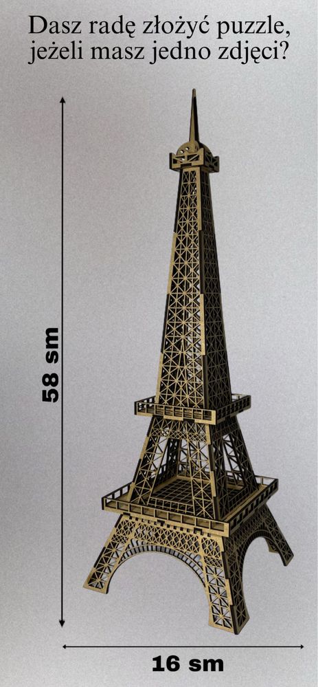 Puzzle drewniane 3d "Wieża Eiffla"