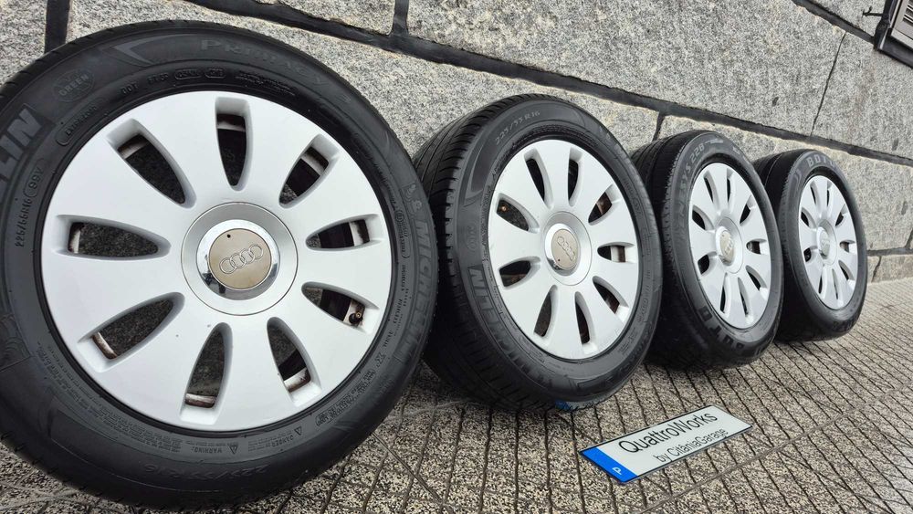 4 Jantes ORIGINAIS AUDI R16" 5x112 Et42 7J Ref: 8E0601,025AE com Pneus