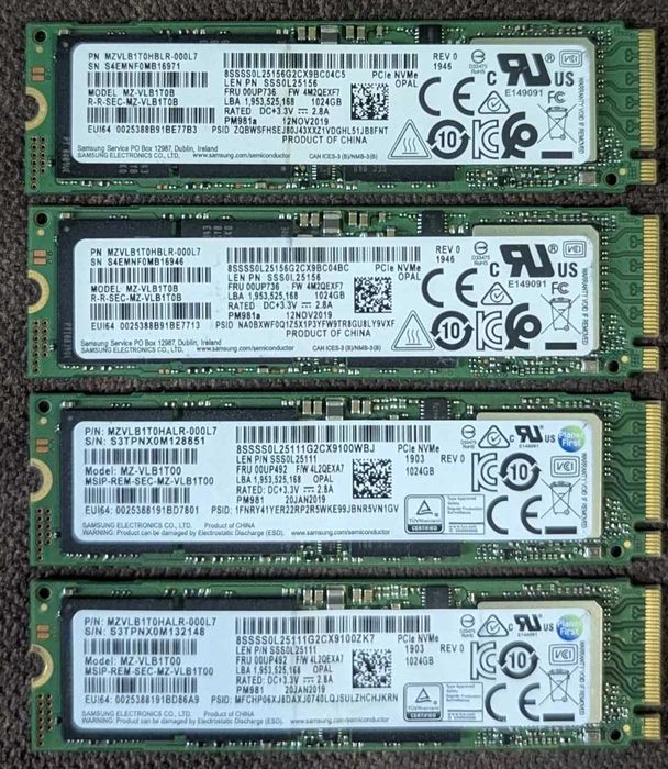 M2 SSD 256-512-1TB NVME-PciE 3.0/4.0