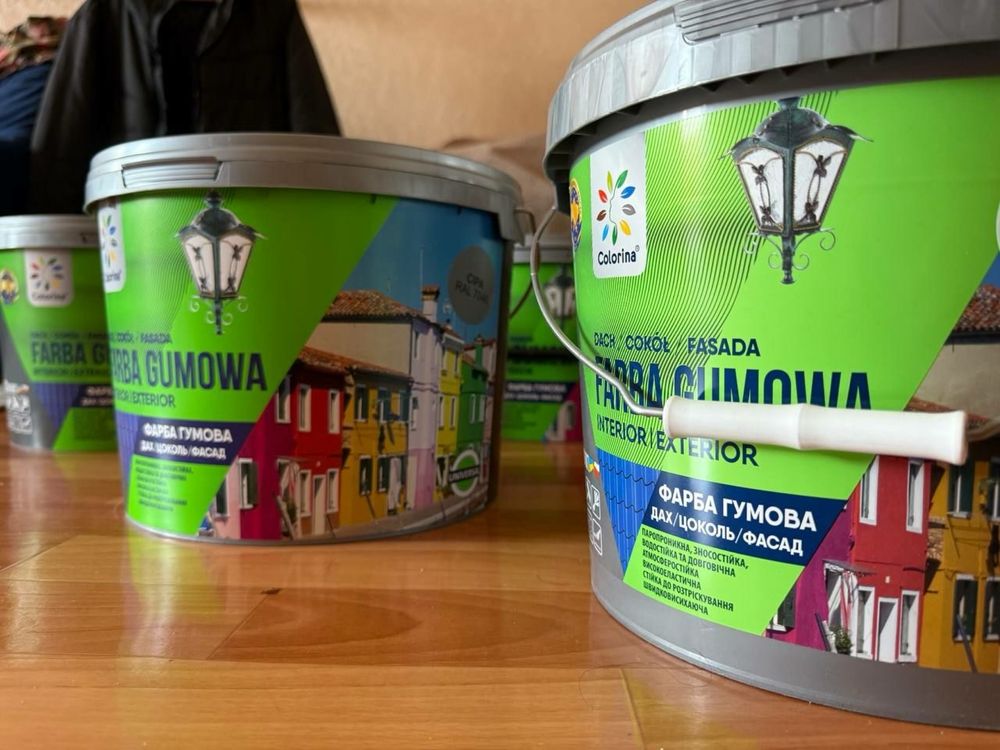 ЯКІСНА ГУМОВА ФАРБА для дахів, цоколю, фасадів 12КГ ТМ COLORINA