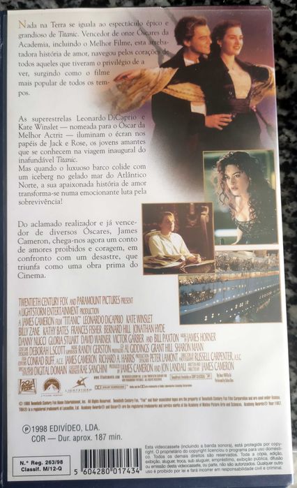 VHS Titanic - Leonardo DiCaprio - Kate Winslet