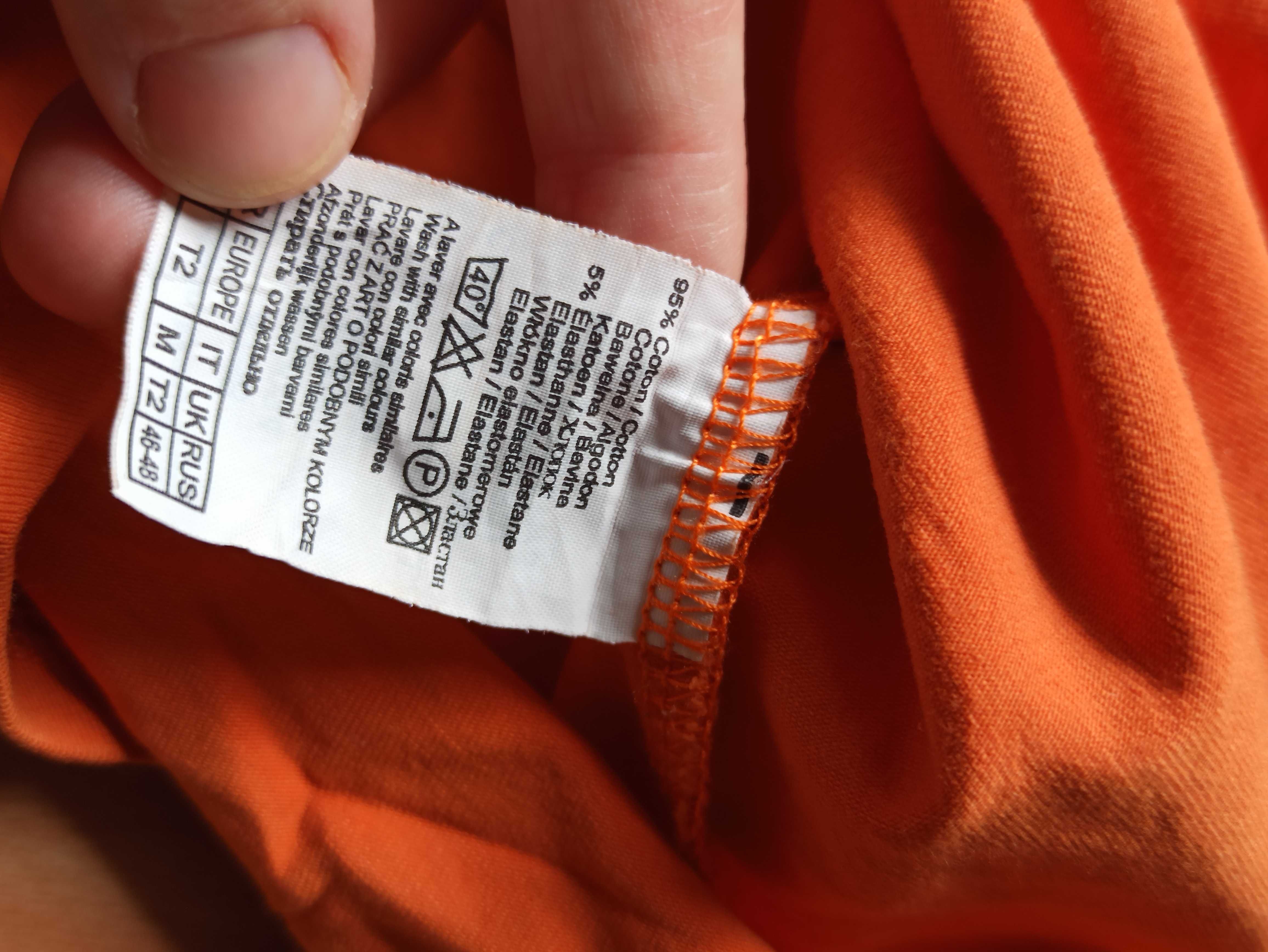 Pomarańczowy top t-shirt koszulka na szelkach rozmiar S Camaieu