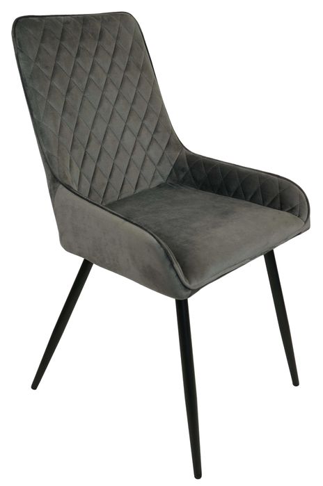Krzesło tapicerowane szare pikowane do salonu promocja wyprzedaż