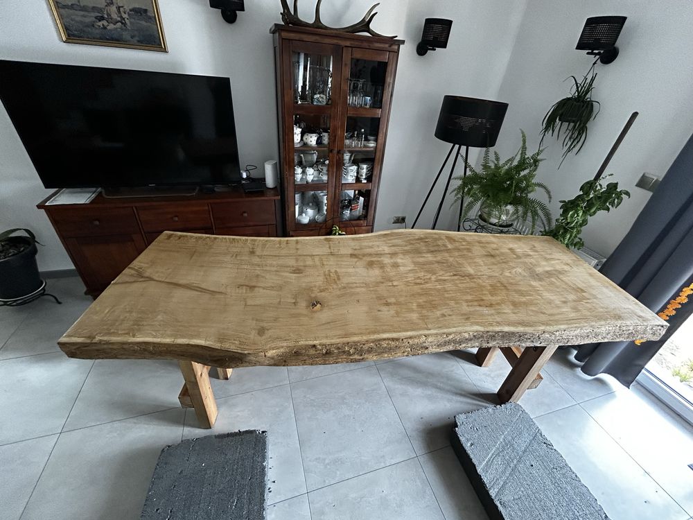 Stół dębowy lita deska 2,5m 10cm grubości