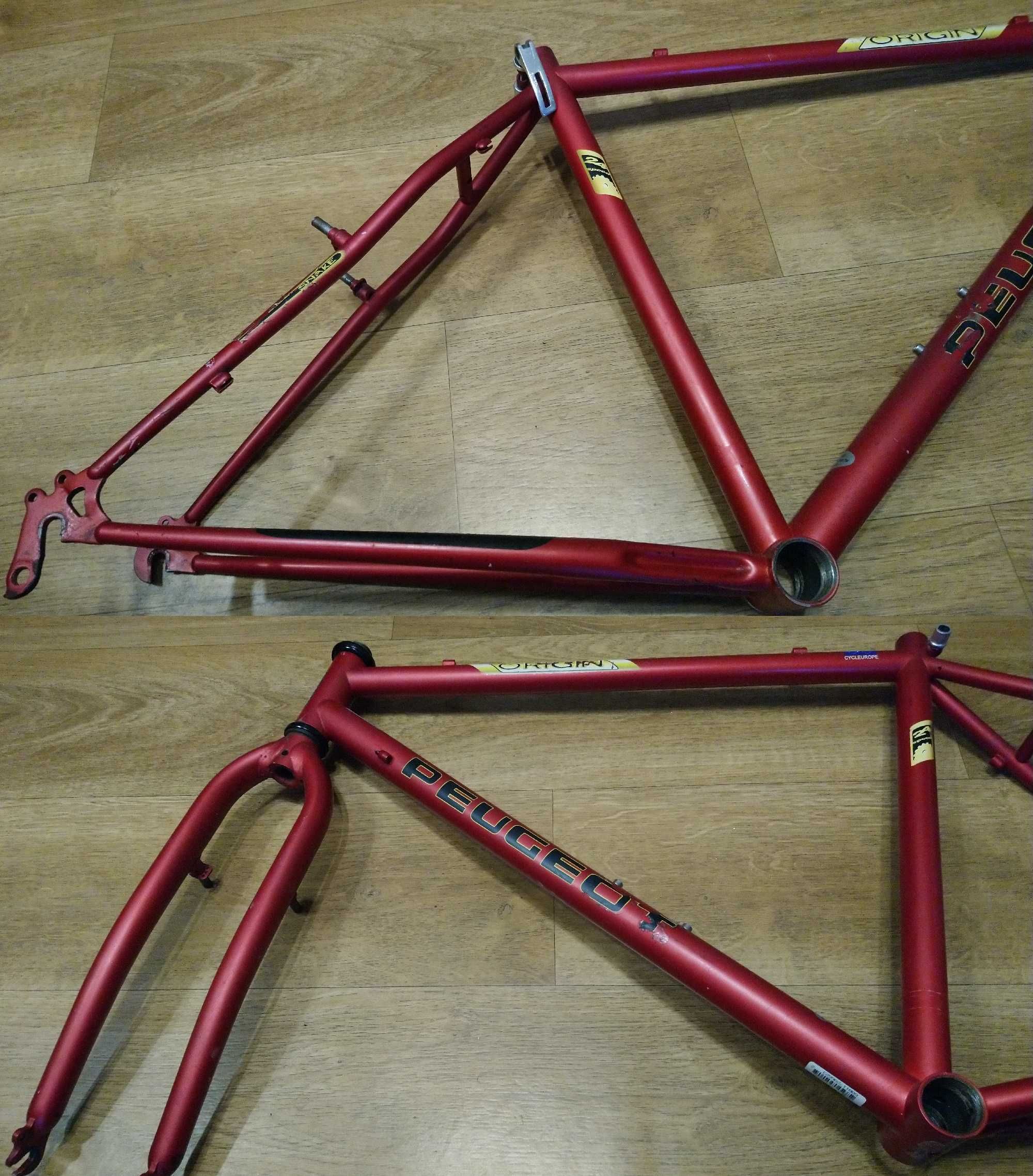 Frameset Peugeot Origin 31 XC rama 18" widelec sztyca 97r retro MTB