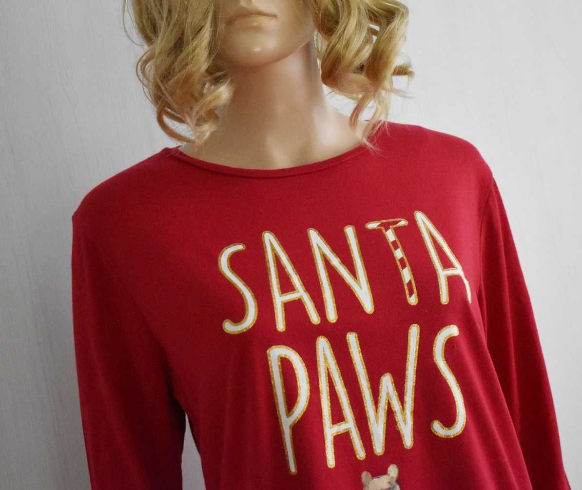 Świąteczna bluzka koszulka M L 40 Santa Paws xmas święta mikołaj