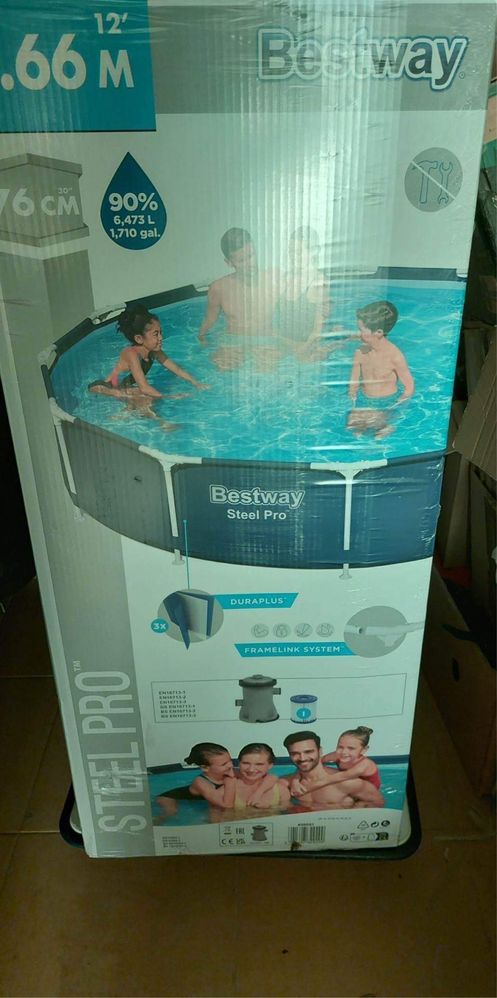 Basen stelażowy bestway pro 3,66x76 nowy z pompą