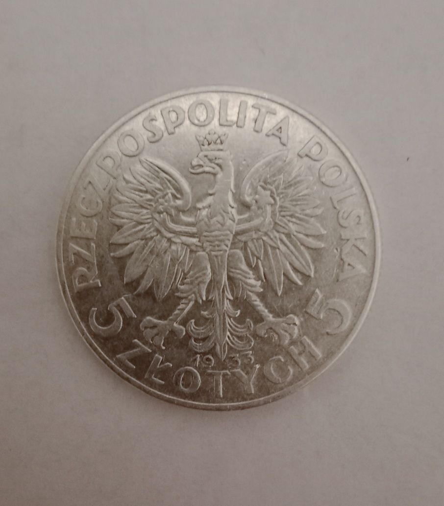 Moneta 5 złoty srebrna rok 1932,1933,1934