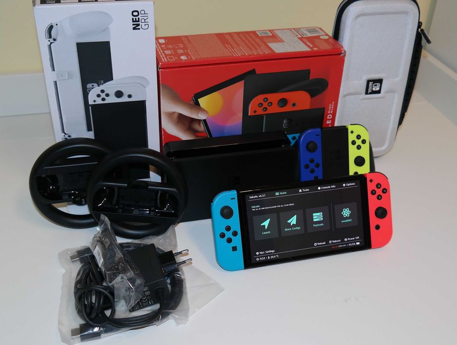 Nintendo Switch Oled 256 GB przeróbka Kamikaze CFW + Dodatki