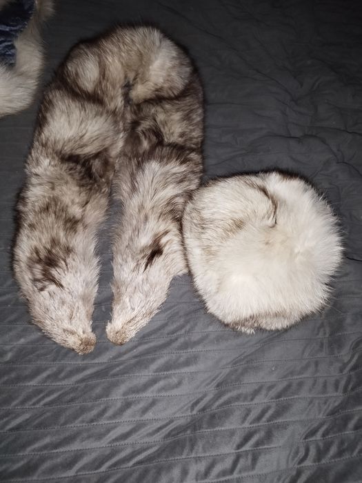 Szal z naturalnego futra białego lisa.
Dlugosc: 86 cm (113cm z ogonem)