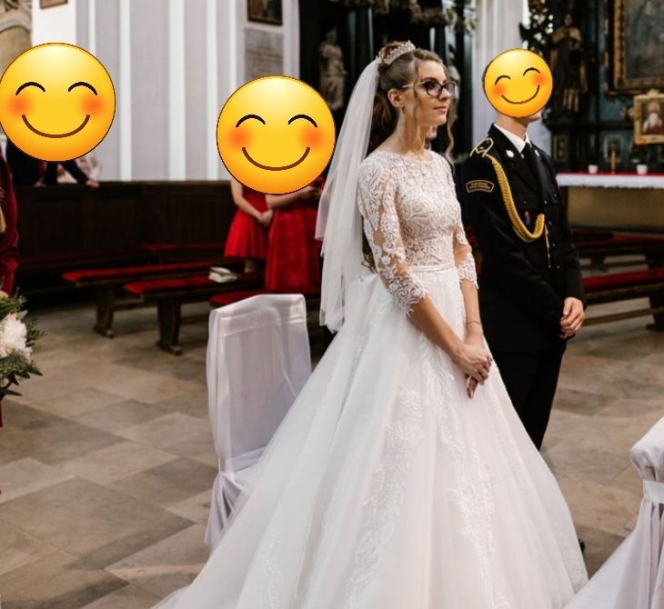 Suknia ślubna Elenora, księżniczka, z odpinanym trenem,